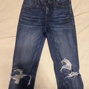 American Eagle Outfitters Dark Blue Distressed Jeggings